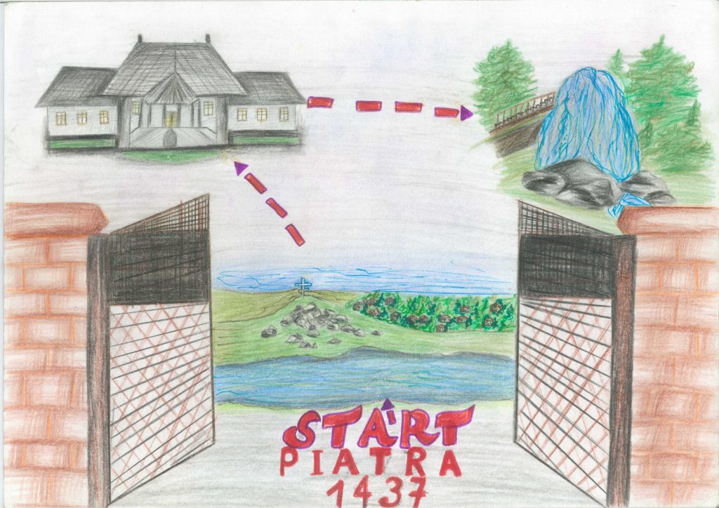 Conacul din satul Piatra, raionul Orhei. Desen relizat de eleva Livia Pojar