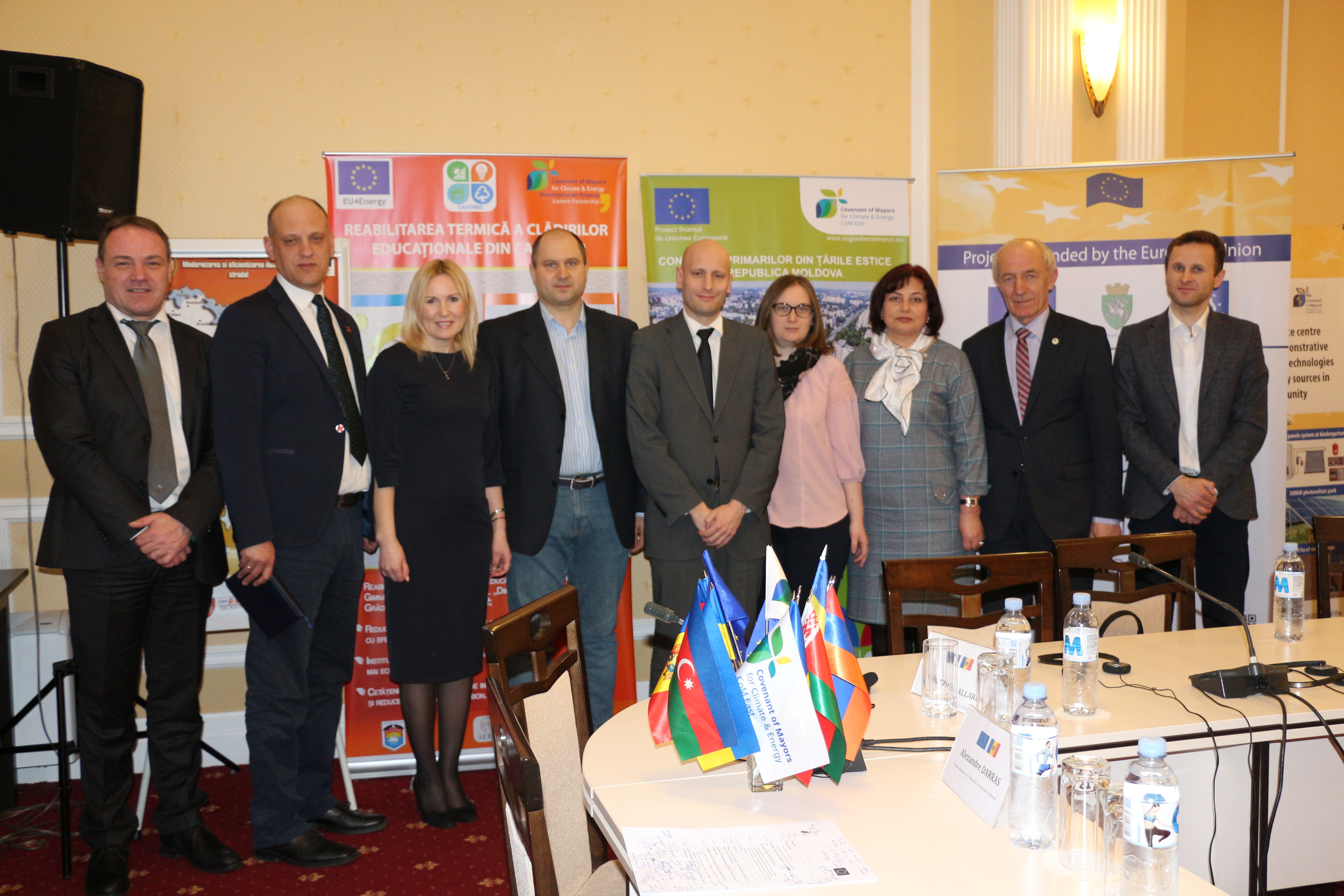 La evenimentul de lansare a proiectelor UE realizate în cadrul Programului Convenția Primarilor-Proiecte Demonstraționale, martie 2018 