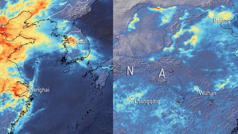  VIDEO/ Coronavirus – Imaginile din satelit arată o reducere a nivelului poluării deasupra Chinei în timpul epidemiei