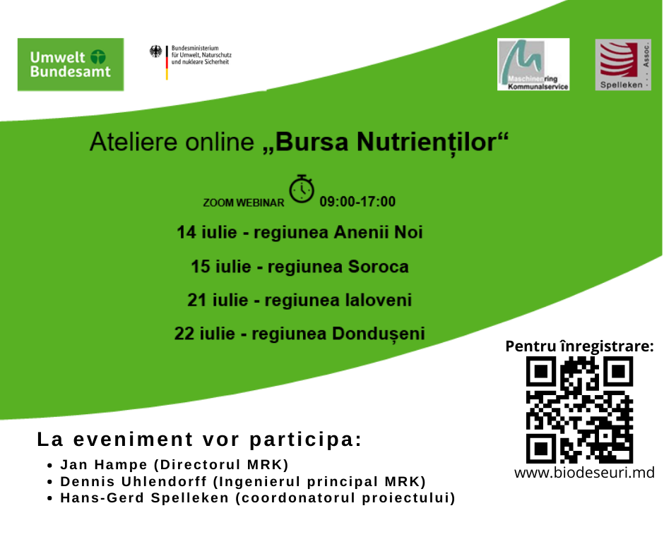  Ateliere online „Bursa nutrienților”. Cum poți participa