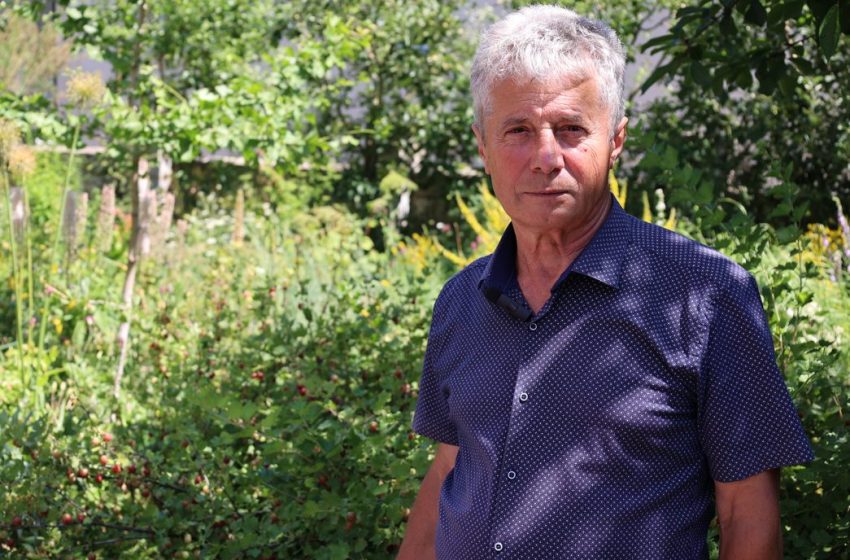 (Video) În grădină la Pavel Pînzaru. Are 600 de specii de plante, inclusiv 90 incluse în Cartea Roșie