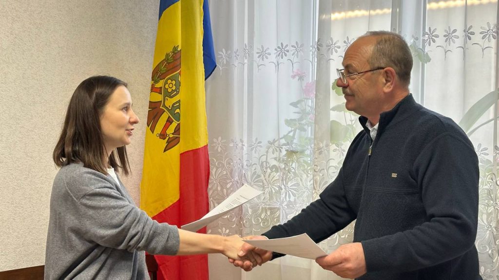 Semnarea actului de donație cu primăria Coropceni