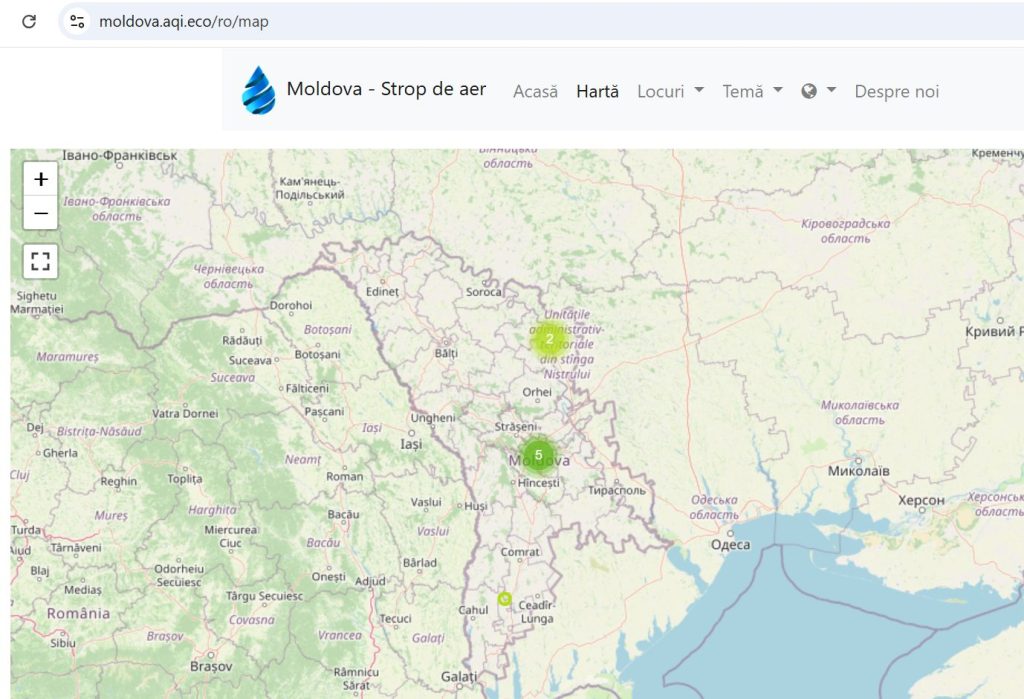 Harta Moldova - Strop de aer